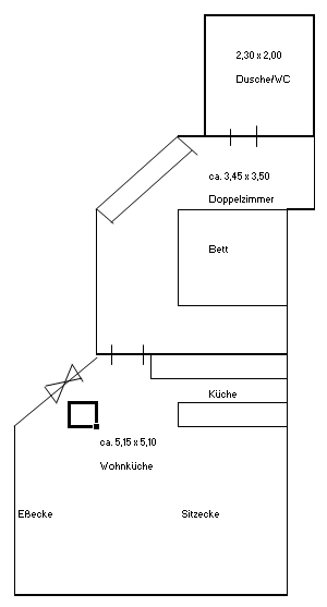 Grundriss Blaue Wohnung